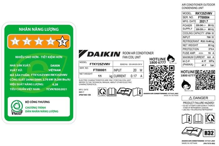 Điều Hòa Daikin Inverter 9000 BTU 1 Chiều FTKY25ZVMV